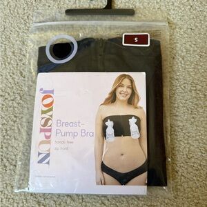 Black Hands-Free Zip-Front Breast Pump Bra - Small